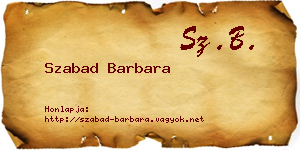 Szabad Barbara névjegykártya